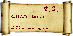 Kilián Herman névjegykártya
