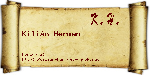 Kilián Herman névjegykártya